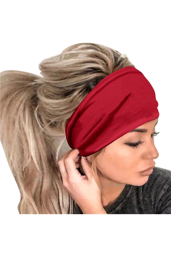 Women's Headbands Sweatbands,Wide Headbands,Japanese Style Bandana Head Bands,Non Slip Workout Yoga Hair Band,Sports Fitness Breathable,Stretch Hair Band for Sports & Daily Wear D