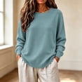 thumbnail image 1 of GILIGEGE Women’s Long Sleeve Crew Neck Cropped Sweaters,Lightweight Pullover Tops,Work Business Casual Outfits,Soft Knit Fall Sweater,Winter Clothing,Classic Basic Everyday Layer Blue L, 1 of 9