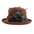 thumbnail image 1 of GILIGEGE Women's Organza Church Kentucky Derby Fascinator Bridal Tea Party Wedding Hat Derby Hats for Women 2025 Women's Autumn and Winter Round Top Casual Fisherman's Basin Cap Small Bowler Hat, 1 of 3