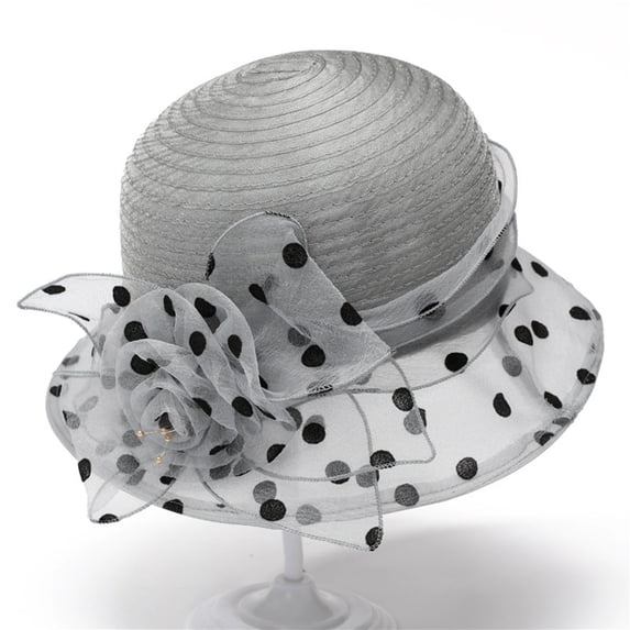 GILIGEGE Women's Organza Kentucky Derby Hat Fascinators Bucket Bowler Hat for Tea Party Bridal Wedding Church Dress Hat Sun Cap Wedding Bucket Hat Womens Holiday Hat Sun Summer Sun Beach Visor Hat
