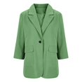 thumbnail image 1 of GILIGEGE Women's Oversized Solid‑Color Blazer Jacket,Long‑Sleeve Lapel‑Collar Button‑Down Suit Outerwear with Side Pockets,Trendy Business‑Casual Dressy Coat for Office Work Daily Green XL, 1 of 8