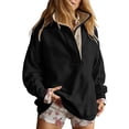 thumbnail image 1 of GILIGEGE Women's Oversized Sweatshirt,Mock Neck Henley 2026 Fall Outfits,Soft Button Up Henley Neck Pullover Top,Loose Drop Shoulder Fit,School ＆Daily Casual Outfits,Winter fashion Clothing Black L, 1 of 6