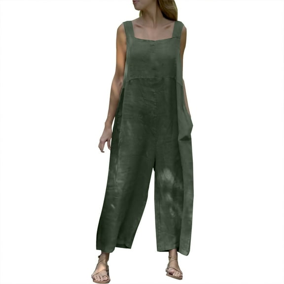 GILIGEGE Women's Patchwork with Pocket Jumpsuit Loose Bohemian Wide Leg Bib Overall Elegant Relaxed Outfits Overalls for Women Womens Rompers for Summer Elegant Relaxed Jumpsuit for – Stylish and Com