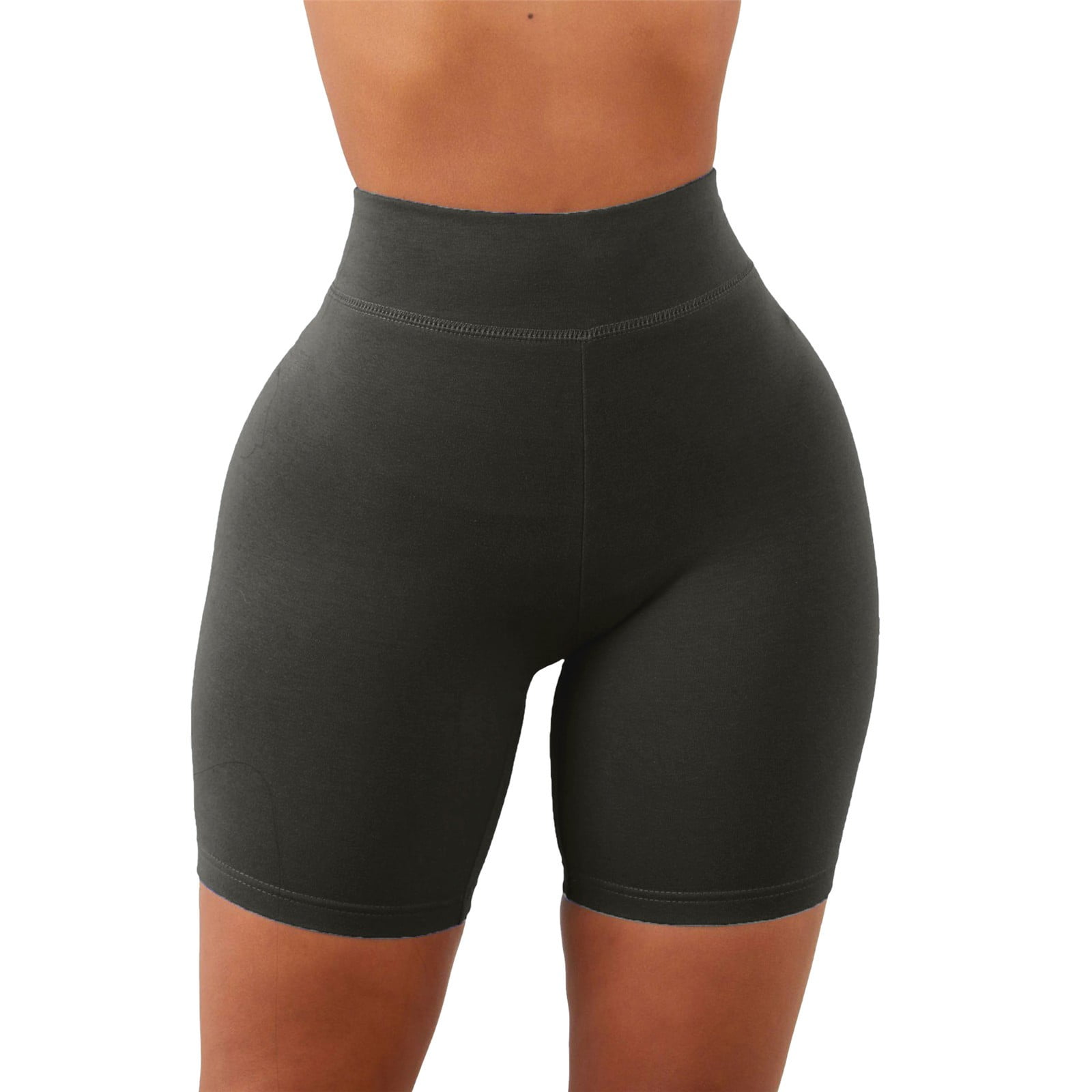 GILIGEGE Women's Seamless High Waisted Biker Yoga Shorts Stretchy Skinny Tummy Control Gym