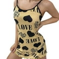thumbnail image 1 of GILIGEGE Women's Sleeveless Ruffle Hem Nightgown Pajama Dress Women's Sleepwear Nightgowns for Women Women's Suspender Home Clothes Set Soft Love Printed Pajama Set Slim Pajama Dress Dress Yellow Xl, 1 of 5