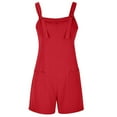 thumbnail image 1 of GILIGEGE Women's Summer Casual Sleeveless Rompers Tie Strap Loose Jumpsuit Shorts Overalls with Pockets Women's Tie Shoulder Overall Shorts Neck Romper Jumpsuit with Pocket Red Xxl, 1 of 6