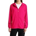 thumbnail image 1 of GILIGEGE Women's UPF 50+ Sun Protection Jacket Hooded Cooling Shirt Long sleeve zip-up hoodie breathable fabric Athletic Windbreaker Jacket for Women with Pocket Hiking Running Outdoor Hot Pink XL, 1 of 6