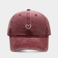 thumbnail image 1 of GILIGEGE Women's Vintage Washed Baseball Cap Cute Heart Embroidered Sun Hat Adjustable Distressed Dad Caps Uv Protection Summer Hats Low Profile Dad Hat Women Solid Color Heart Embroidered Soft Top O, 1 of 3