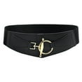thumbnail image 1 of GILIGEGE Women's Wide Elastic Waist Belt Cinch Belt Trimmer Stretch Waistband Women's Elastic Wide Belt Fashion Waist Waistband Buckle Wild Dress Belt Black One Size, 1 of 8