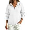 thumbnail image 1 of GILIGEGE Womens Half Zip Oversized Sweatshirts,Long Sleeve Pullover Tops,Collared V Neck Comfort,Lightweight Casual Y2 Airport Travel Outfits,Pockets,Athletic Loose Trendy Fall Fashion Clothes White, 1 of 9