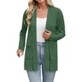 thumbnail image 1 of GILIGEGE Womens Lightweight Cardigan with Pocket,Long Sleeve Open Front Casual Loose Fall Sweaters,Soft Stretch,2026 Vacation Work Outerwear,Cozy Knitted Drape Flowy Cardigan Blackish Green S, 1 of 4