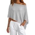 thumbnail image 1 of GILIGEGE Womens Sheer Poncho Top,Y2k Knitted Summer Asymmetrical Mesh Shawl,Off The Shoulder Sheer Crochet Vacation Outfits,Pullover Sweater Cover Up Tops,Lightweight Poncho Sweater Top White, 1 of 4