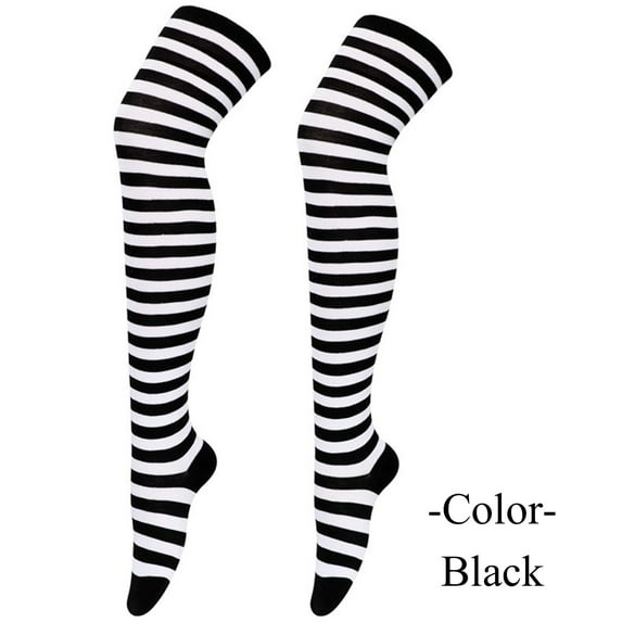 GILIGEGE Womens Thigh High Socks Athletic Stripe Cute Colorful Over The Knee High Sock Colorful Long Tube Sock Halloween Costumes Christmas High Long Stockings Over Knee Socks Christmas Party Costume