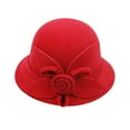 thumbnail image 1 of GILIGEGE Wool Cloche Hat for Women Winter Bucket Hat 1920S Vintage Floral Fedoras Hat Women's Autumn and Winter Round Top Casual Fisherman's Basin Cap Small Bowler Hat I M, 1 of 3