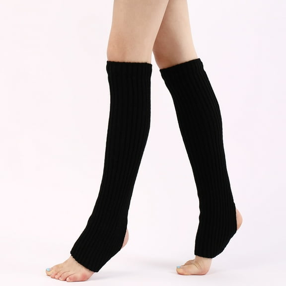 GILIGEGE Yoga Socks for Women Girls Workout Socks Toeless Training Dance Leg Warmers,Knit Leg Warmers for Women,For Yoga,Running,Hiking & Sports Long Leg Warmer Womens Men 80S Ribbed Knit Dance Sport