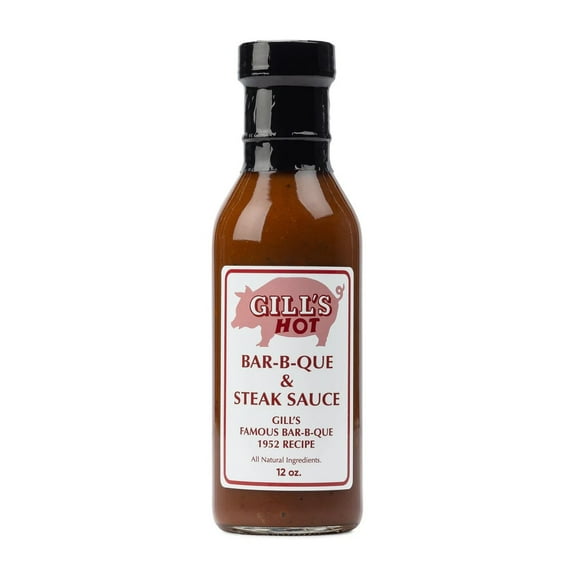 GILL'S BAR-B-QUE BBQ & STEAK SAUCE - HOT Barbecue Sauce - All Natural Ingredients