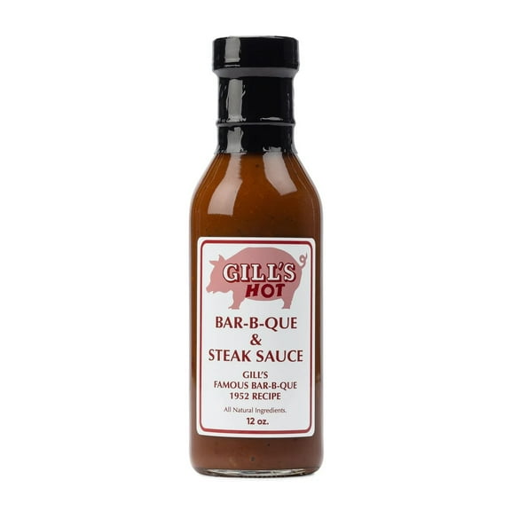 GILL'S BAR-B-QUE BBQ & STEAK SAUCE - HOT Barbecue Sauce - All Natural Ingredients