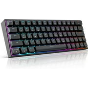GIM KB-64 60% Mechanical Gaming Keyboard, 64 Keys RGB Backlit Hot Swappable Wired Keyboard with Full Keys Programmable (Gateron Optical Blue Switch)