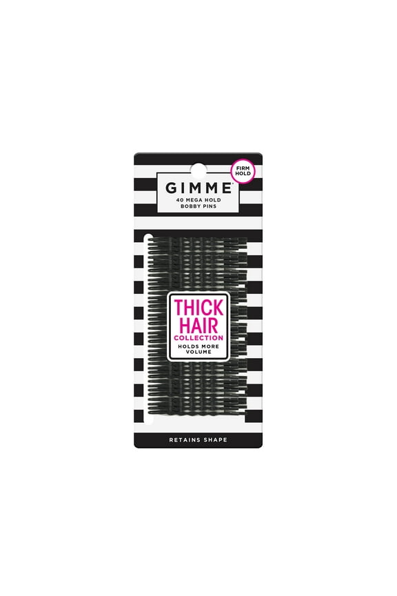 Bobby Pins, Secure Hold Hair Pins For Thick hair, Black, 40 Count