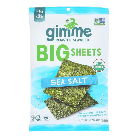 GIMME - Versatile Organic Seaweed Snack Wraps - 0.92 OZ, Case of 10
