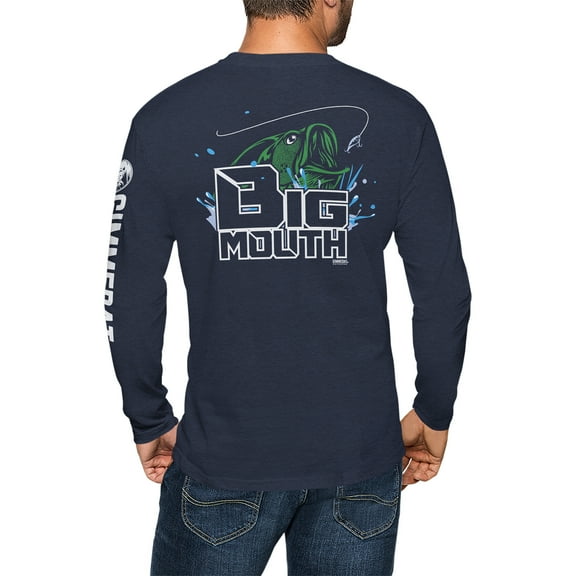 GIMMEDAT Big Mouth Long Sleeve T Shirt Bass Fishing Fun Gift Mens