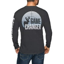 GIMMEDAT Deer Hunting Men Long Sleeve T-Shirt Game Changer Women Dad Husband Gift (Large) Charcoal Heather