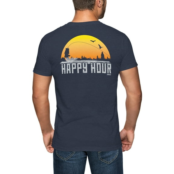 GIMMEDAT Happy Hour Bass Fishing Short Sleeve Mens Gift Fun