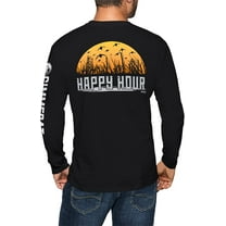 GIMMEDAT Happy Hour Duck Hunting Long Sleeve Shirt Man Woman Gift Fun (Large) Black