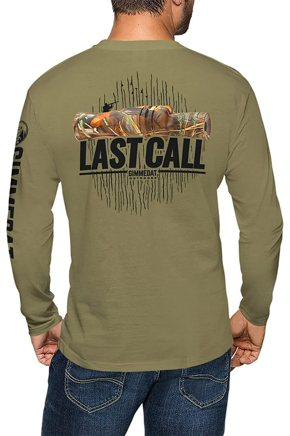 Last Call Duck Hunting Long Sleeve Shirt Men Women Funny Gift (X-Large) Khaki
