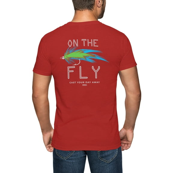 GIMMEDAT On The Fly Short Sleeve Fishing T Shirt Mens Outdoor Gift