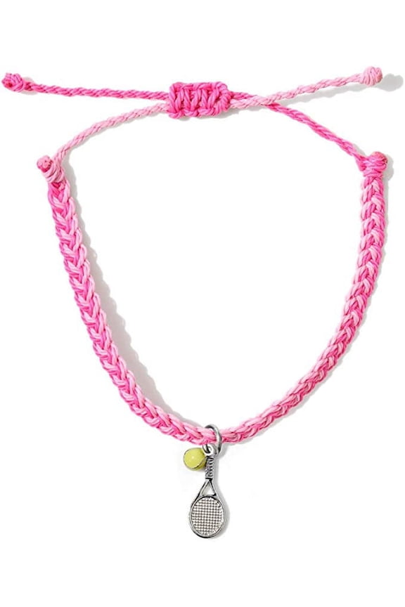 GIMMEDAT Tennis Racket Ball Bracelet 100% Waterproof Adjustable Woven Friendship Jewelry Gift