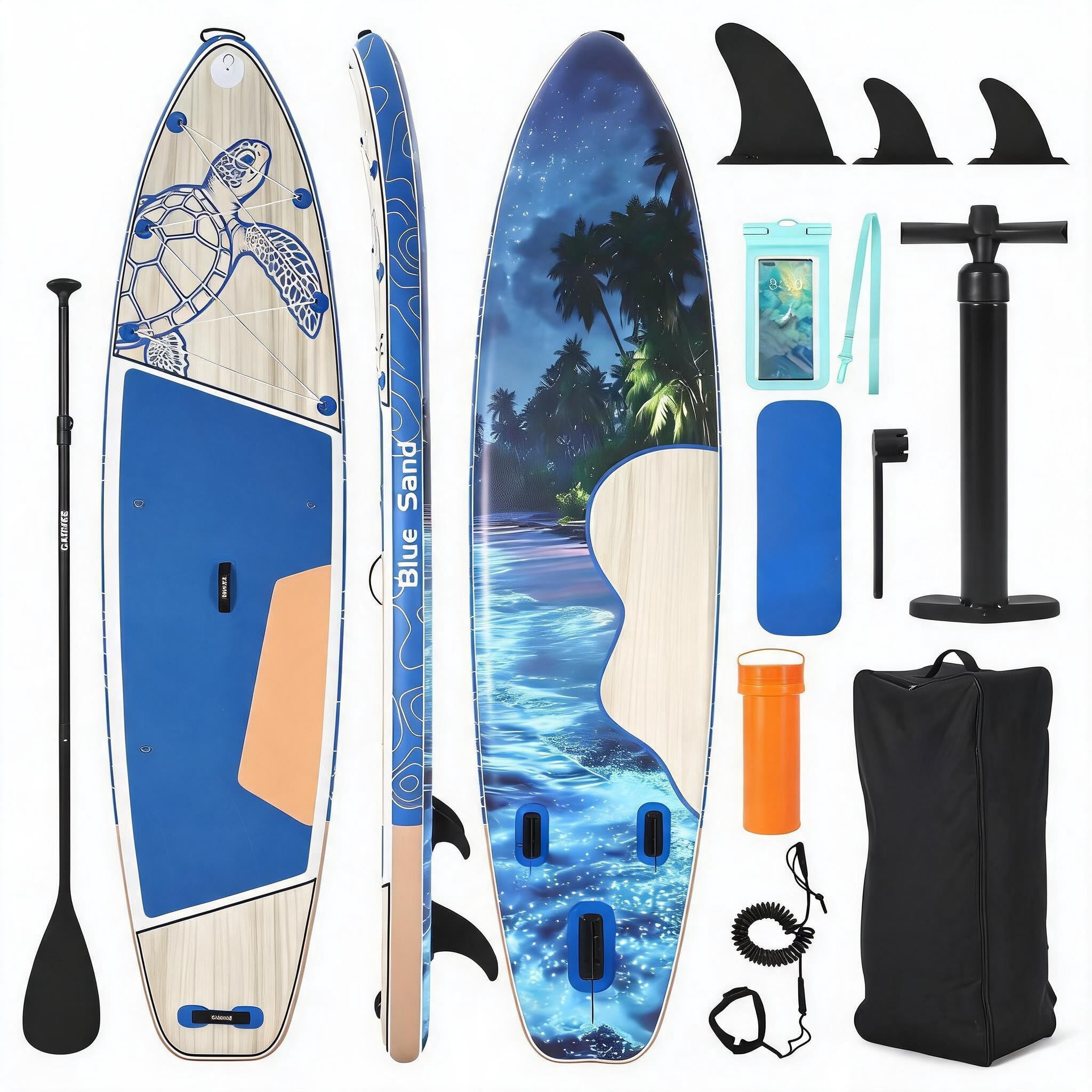 GIMMYFIVE 11 ft Inflatable Stand Up Paddle Board, PVC SUP with Water Bag, 34 inch Wide, 6 inch Thick