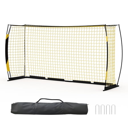 GIMMYFIVE 12x6 FT Portable Soccer Goal, Quick Setup Football Net for Backyard Training with Carrying Bag, Metal Frame