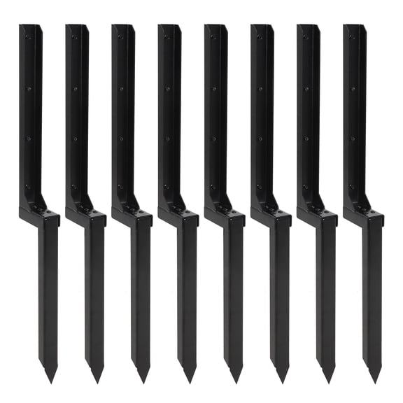 GIMMYFIVE Heavy Duty Fence Post Repair Kit, 11GA Steel Ground Anchor Stakes for Leaning or Broken Wood Posts