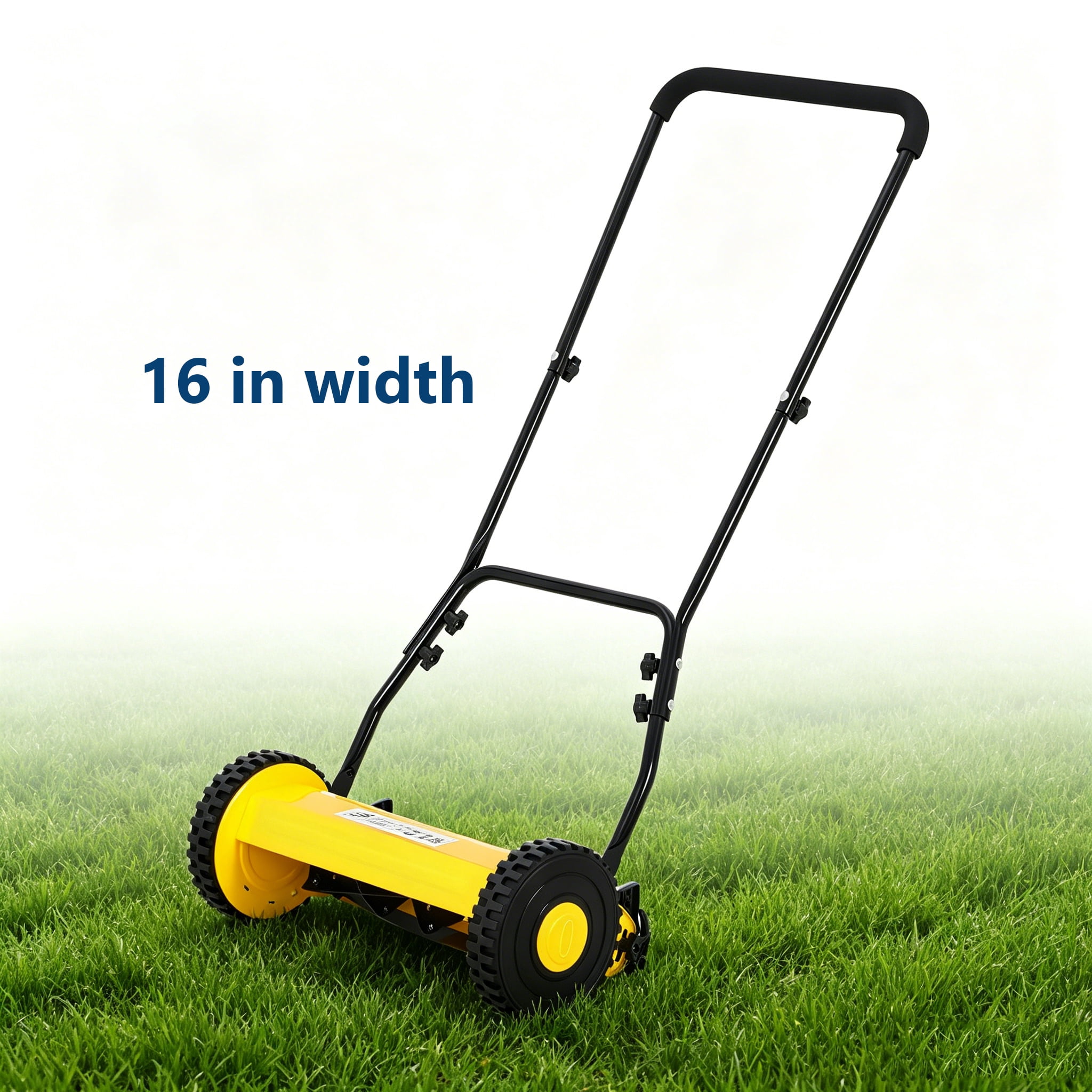 GIMMYFIVE Lightweight Manual Hand Push Reel Lawn Mower, 5 Blade, Adjustable Cutting Height,14/16 in