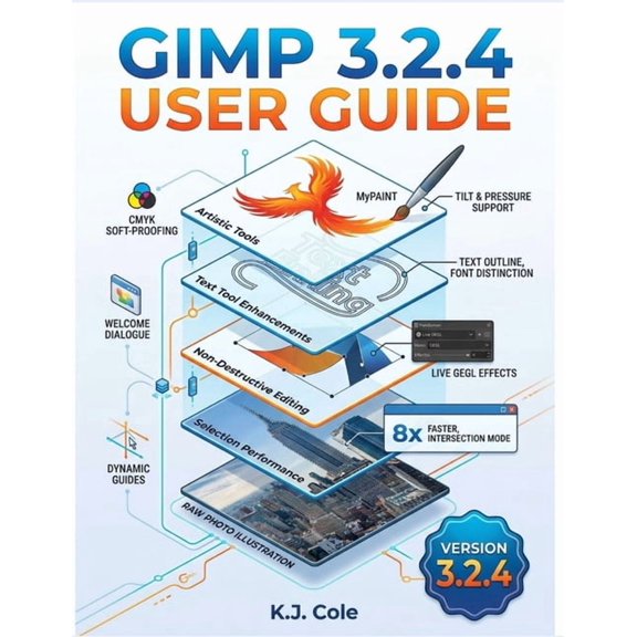 GIMP 3.2.4 User Guide: The Complete Beginner to Pro Handbook for Non-Destructive Photo Editing, Vector Design, Digital R, (Paperback)