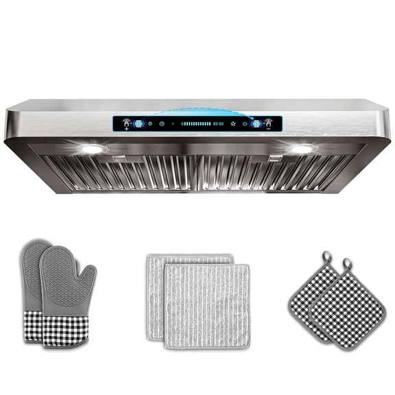 GIMSOL 30" Under Cabinet Range Hood, 400 CFM, 4-Speed Gesture Control, Stainless Steel, Ducted