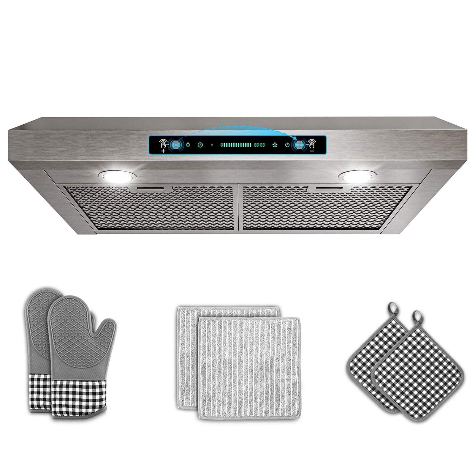 Broan Glacier 30-Inch Convertible Under-Cabinet Range Hood, Stove