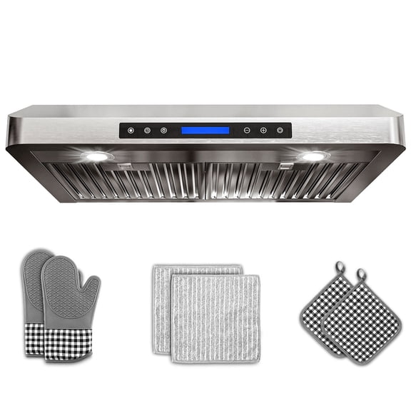 GIMSOL 30" Under Cabinet Range Hood, 900 CFM, 4-Speed Touch Control, Stainless Steel, Ducted