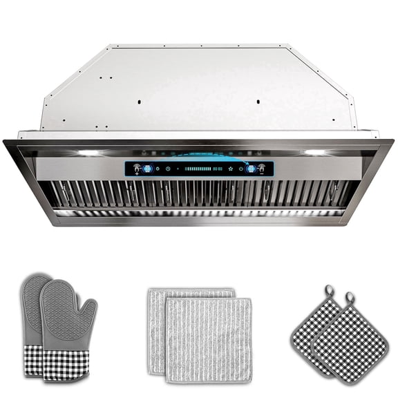 GIMSOL 36" Insert Range Hood, 900 CFM, 4-Speed Gesture Control, Stainless Steel, Ducted/Ductless