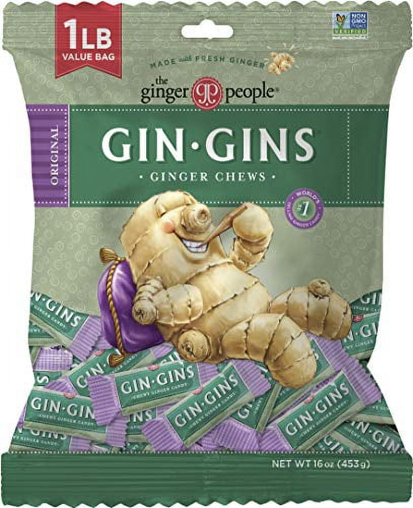 GIN GINS Original Chewy Ginger Candy by The Ginger People AntiNausea