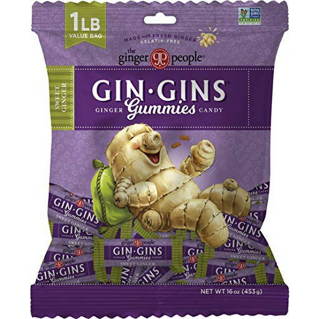 GIN GINS Sweet Ginger Chewy Ginger Candy by The Ginger People Anti