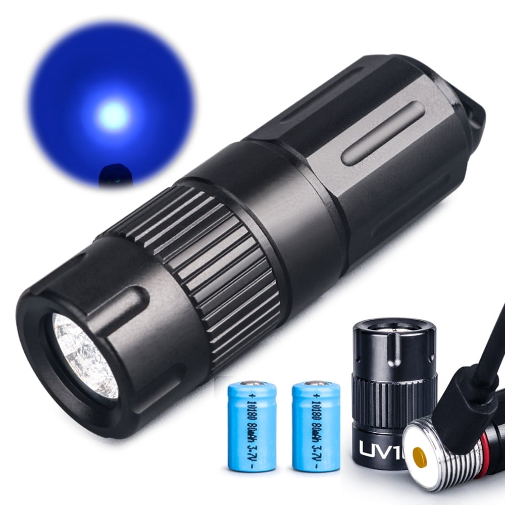 GING UV FLASHLIGHT 365nm Flashlight LED High-Power USB Rechargeable Mini Keychain Torch uv Light for Nails, Glue,Lamp -Spot Scorpions, Pet Urine, Counterfeit Money, Resin…(U10-365nm)……