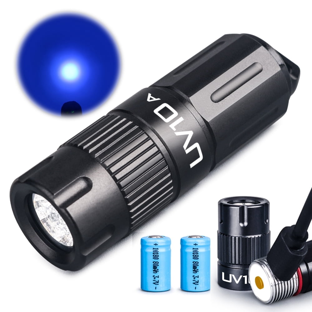 GING UV FLASHLIGHT 395nm Flashlight LED High-Power USB Rechargeable Mini Keychain UV Torch for Glue,Lamp -Spot Scorpions, Pet Urine, Counterfeit Money, Resin…(UV10-395nm)