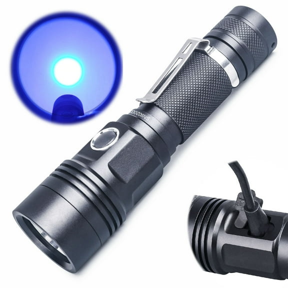 GING UV FLASHLIGHT M3 365nm UV flashlight LED high power USB charging port Handheld Portable Aluminum alloy UV Torch tool detection light for Glue,Pet Urine, Counterfeit Money, Resin(M3D)