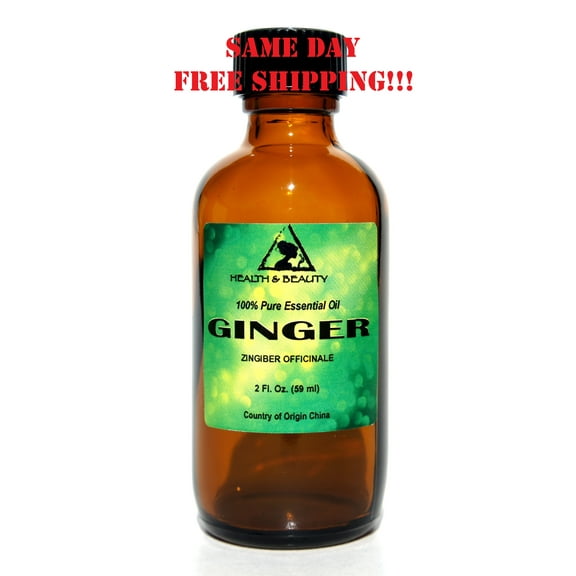 GINGER ESSENTIAL OIL AROMATHERAPY 100% PURE NATURAL GLASS BOTTLE 2.0 OZ, 59 ml