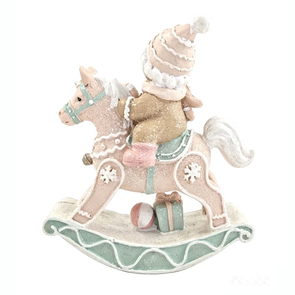 Gingerbread Man on Rocking Horse Christmas Decoration, Multicolor, 8", by Holiday Time