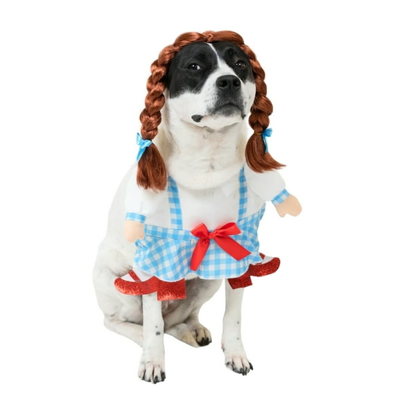 Vibrant Life Halloween Gingham Girl Costume for Dogs, Blue and White, Medium