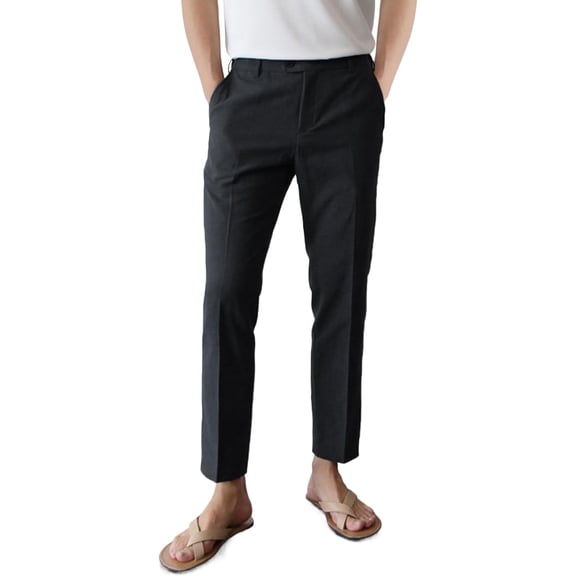 GINGTTO Linen Pants Men Slim Fit Elastic Waistband Lightweight Summer Beach Fashion Casual Pant