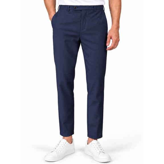 GINGTTO Men's Slim Fit Casual Pants with Elastic Back Waistband and Pockets